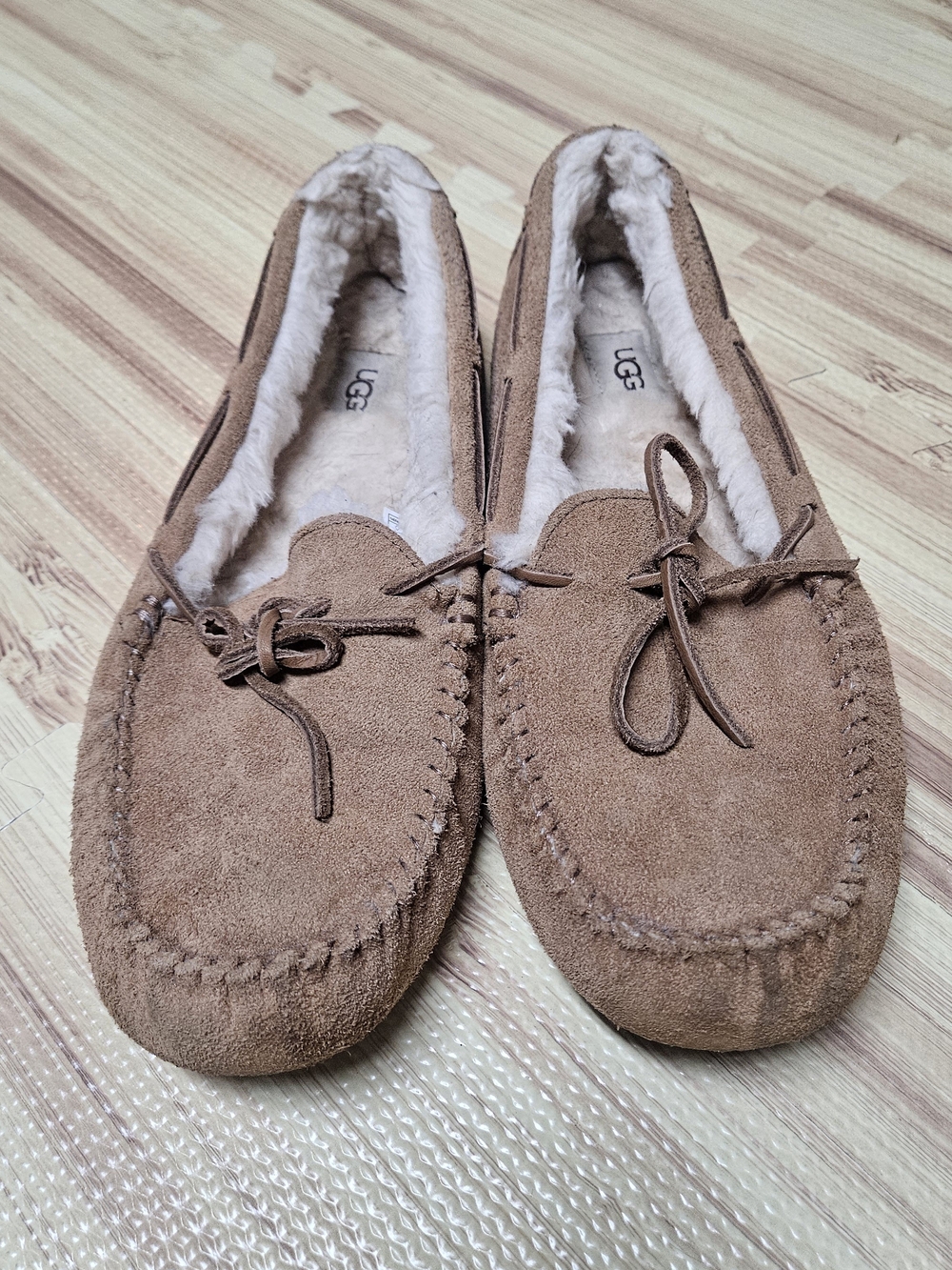 UGG Men's Olsen Suede Moccasin Slippers Chestnut Brown Size 13